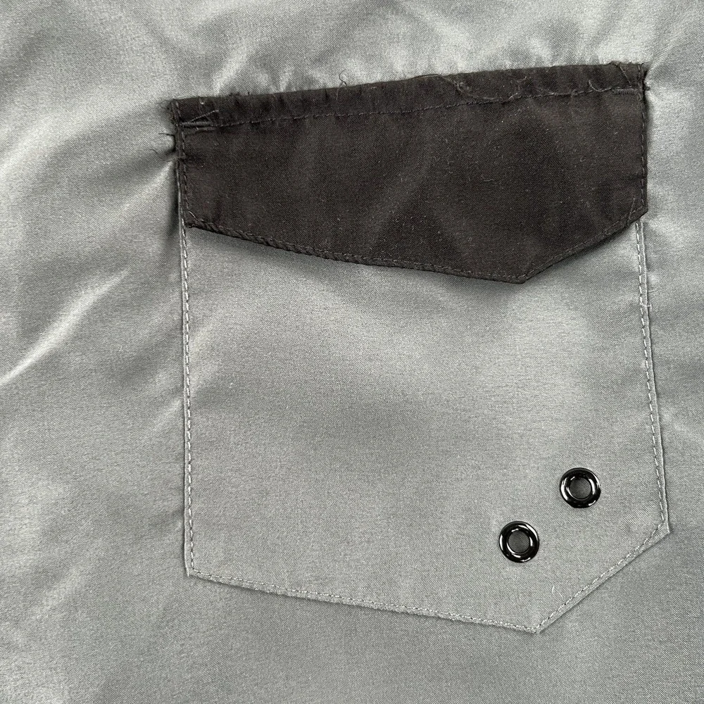 High Surf Board Shorts 38 Gray Black Flap Pocket Men Lace Up Swim Trunks Y2K